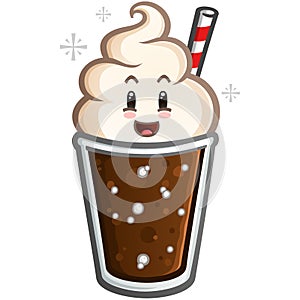 Root Beer Float Cartoon Character Mascot