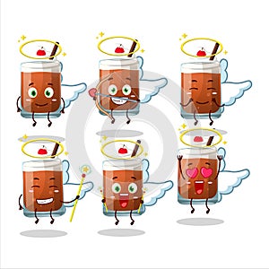 Root beer with ice cream cartoon designs as a cute angel character