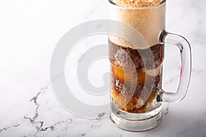 Root beer or soda ice cream float