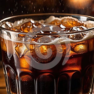 Root beer, soda soft drink cola pop, cold draft beverage in cup