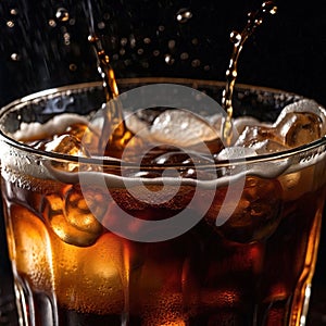 Root beer, soda soft drink cola pop, cold draft beverage in cup