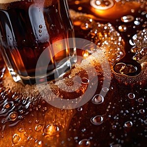 Root beer, soda soft drink cola pop, cold draft beverage in cup