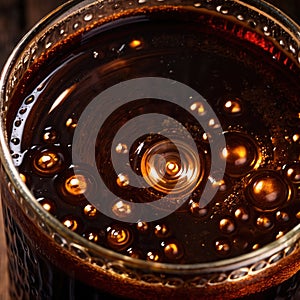 Root beer, soda soft drink cola pop, cold draft beverage in cup