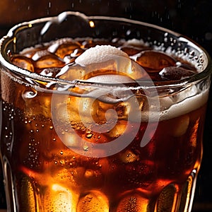 Root beer, soda soft drink cola pop, cold draft beverage in cup