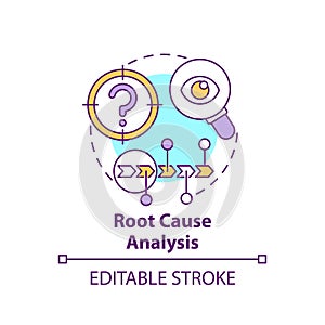 Root cause analysis concept icon