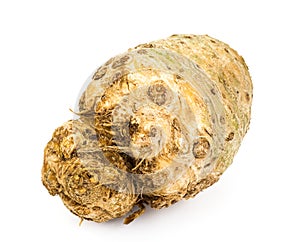 Root celery, isolated on white background