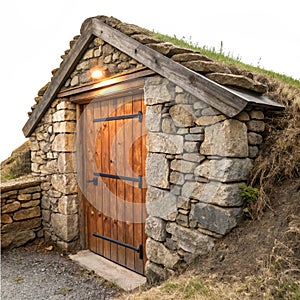 Root cellar isolated on white background