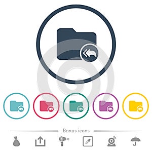 Root directory flat color icons in round outlines