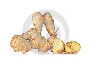 Root ginger, Zingiber officinalis.