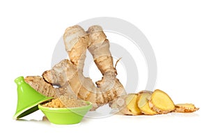 Root ginger, Zingiber officinalis.