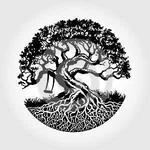 Root Of The Tree vector illustration.