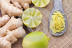Root and zest of ginger