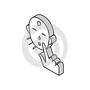 rooting reflex isometric icon vector illustration