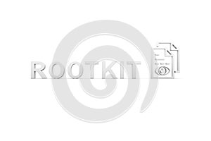 ROOTKIT concept white background 3d
