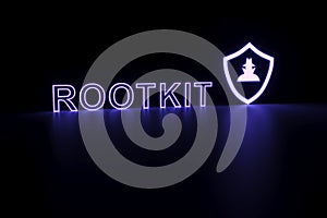 ROOTKIT neon concept self illumination background 3D