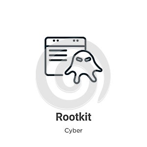 Rootkit outline vector icon. Thin line black rootkit icon, flat vector simple element illustration from editable cyber concept