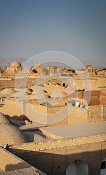 Rootops and landscape view of yazd city old town iran