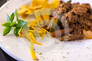 Ropa vieja dish in a traditional paladar in Old Havana photo