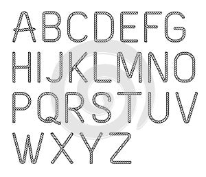 Rope alphabet fonts letters