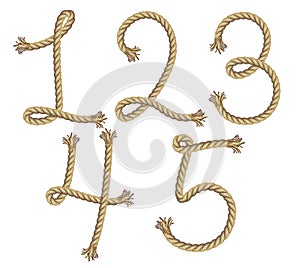 Rope alphabet. illustration photo