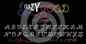 Rope Alphabet. Vector font. Creative alphabet. Exclusive Letters Typography