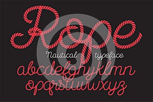 Rope alphabet vector font