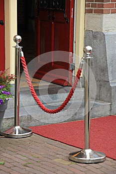 Rope barriers on VIP entrance