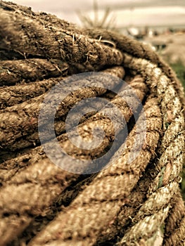 Rope on the beach from the fishermen