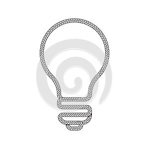 Rope border light bulb pattern frame vector illustration