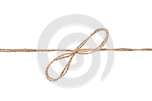 Rope and bow isolated on white background