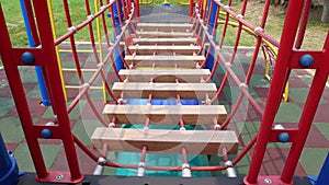 Rope bridge game equipment.