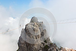 Rope bridge over the chasm