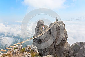 Rope bridge over the chasm