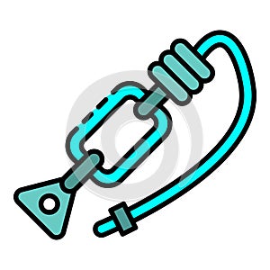 Rope carabine icon color outline vector