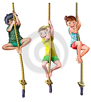 Rope climbing children