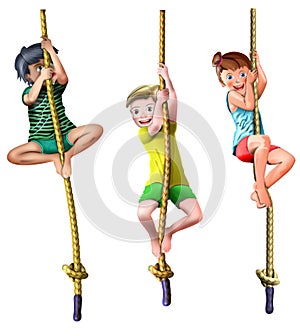 Rope climbing children photo
