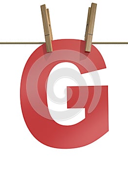 Rope with clothespin and letter g