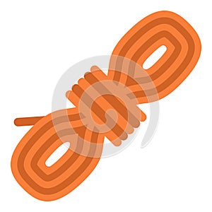 Rope coil icon, flat style