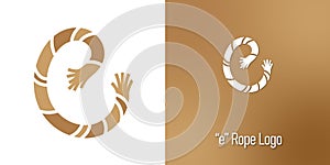 Rope Concept Letter e Logo