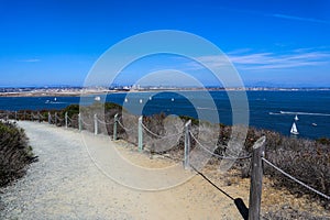 Rope Fence Along Bayside Trail at Cabrillo National Monument