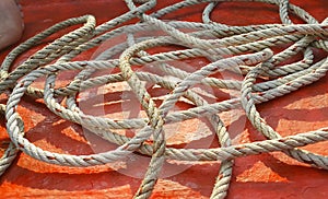 Rope on fishing boat