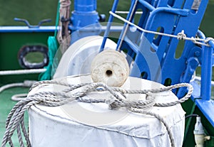 Rope and fishing on a vessel deck
