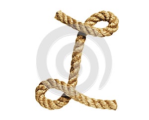 Rope forming letter L