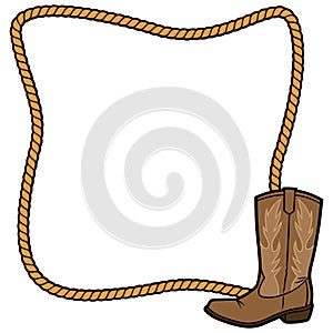 Rope Frame and Cowboy Boot