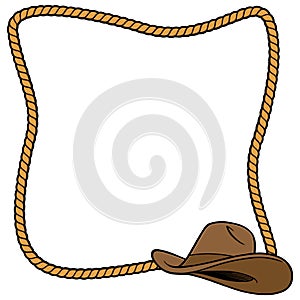 Rope Frame and Cowboy Hat