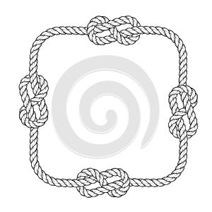 Rope frame - square rope frame with knots