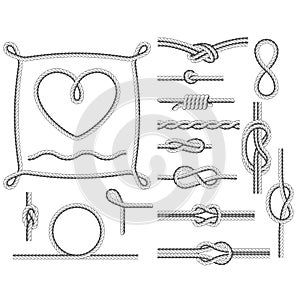 Rope frames and knots - borders