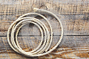 Rope gyrate on a wooden table