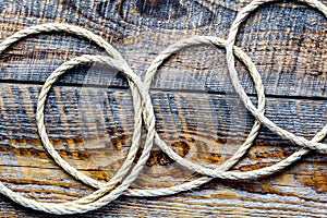 rope gyrate on a wooden table
