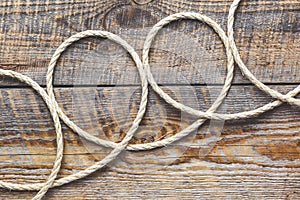 Rope gyrate on a wooden table